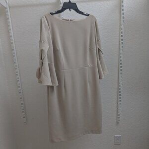 Womens Preston & York Beige Bow sleeve dress